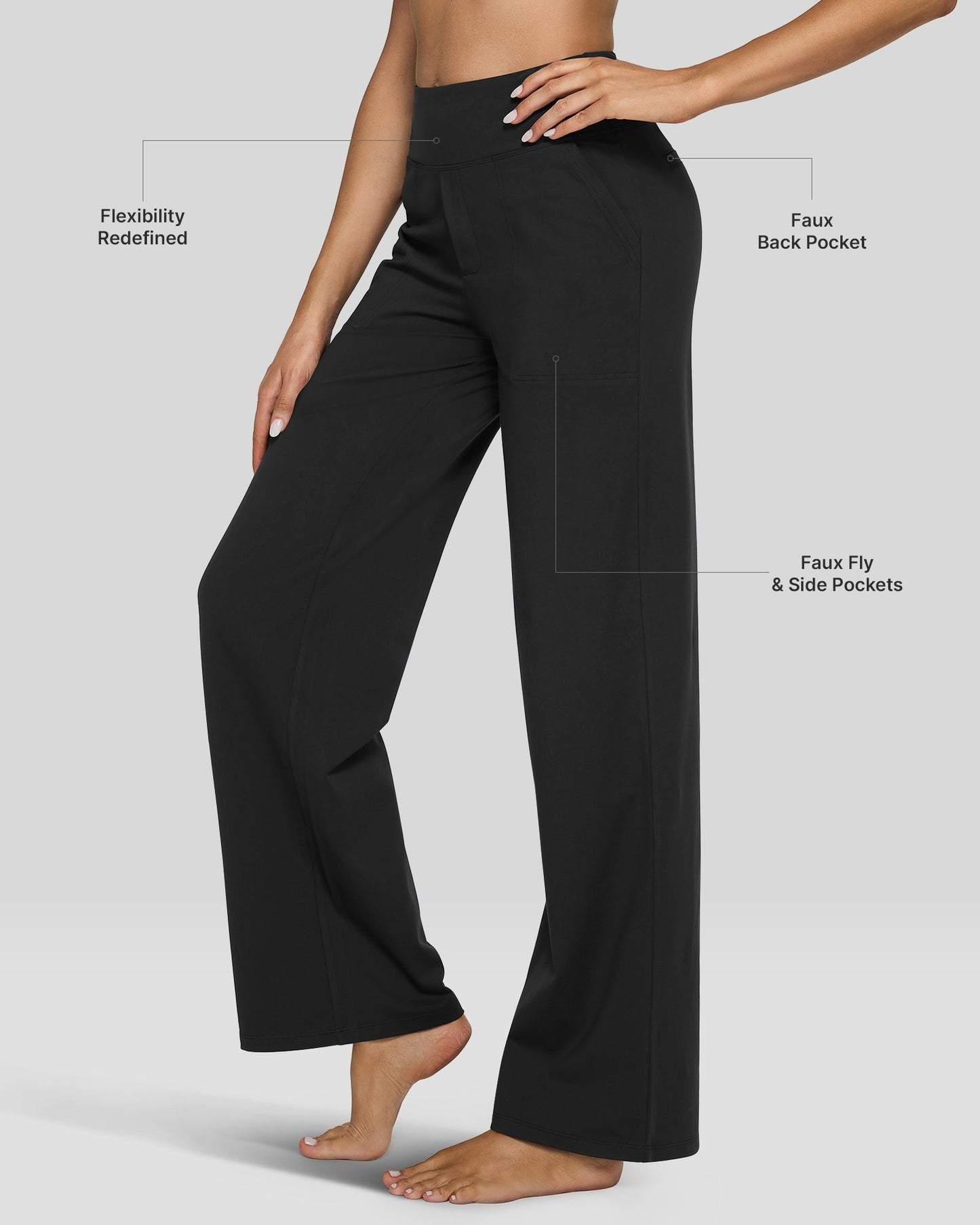 Rizon Loose High-Rise Business Casual Pants