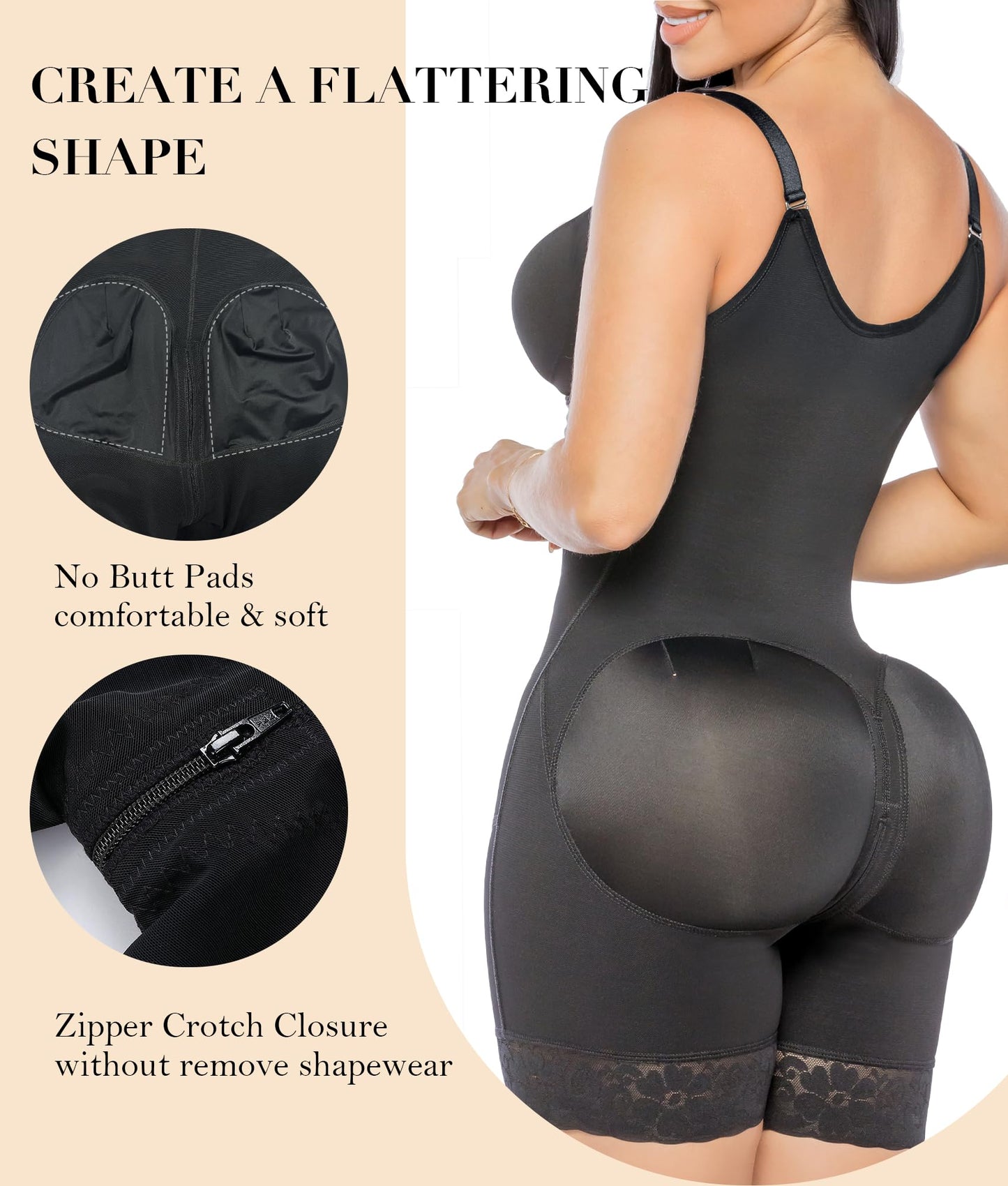RIZON Tummy Control & Butt Lifter with Zipper"