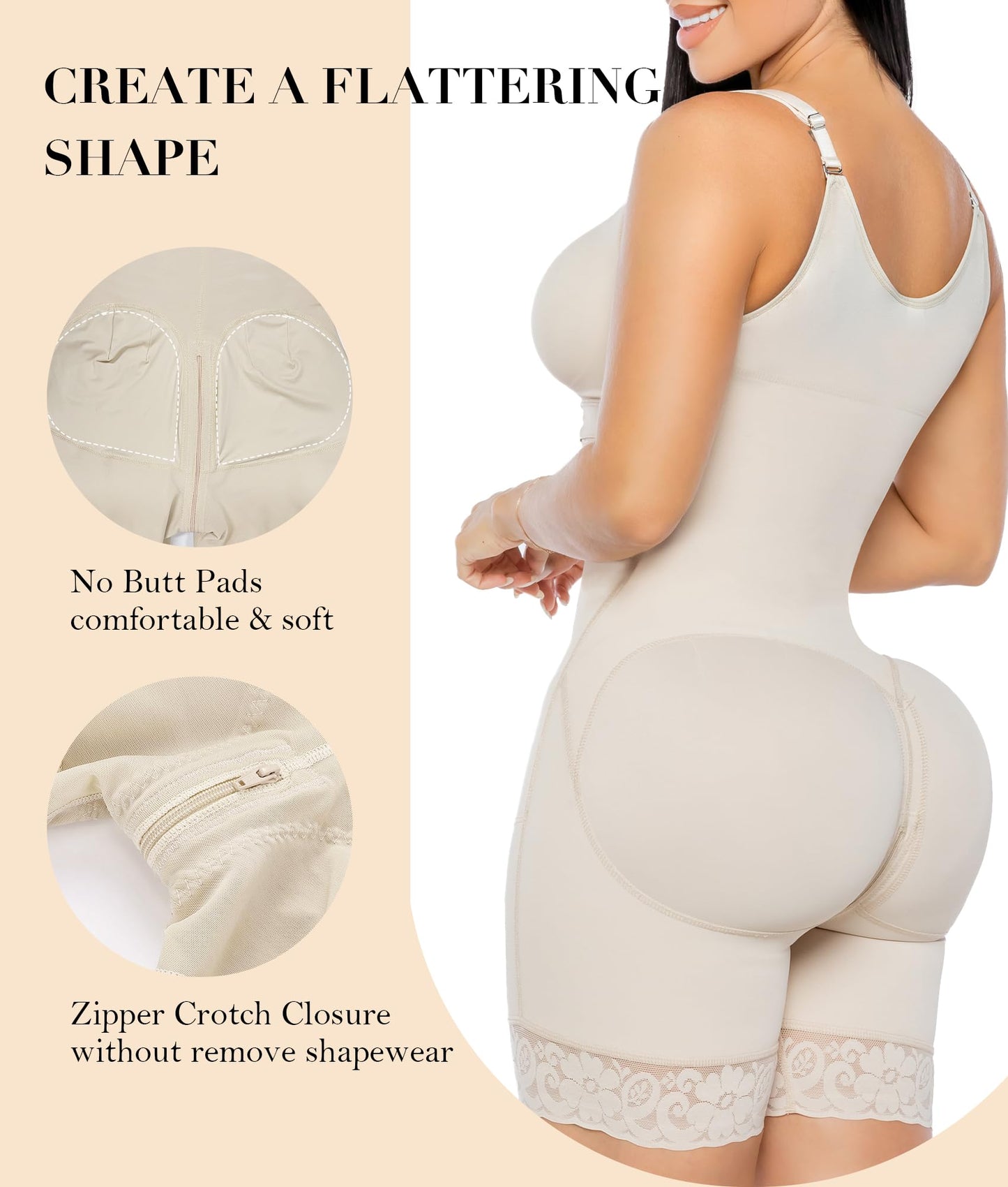 RIZON Tummy Control & Butt Lifter with Zipper"