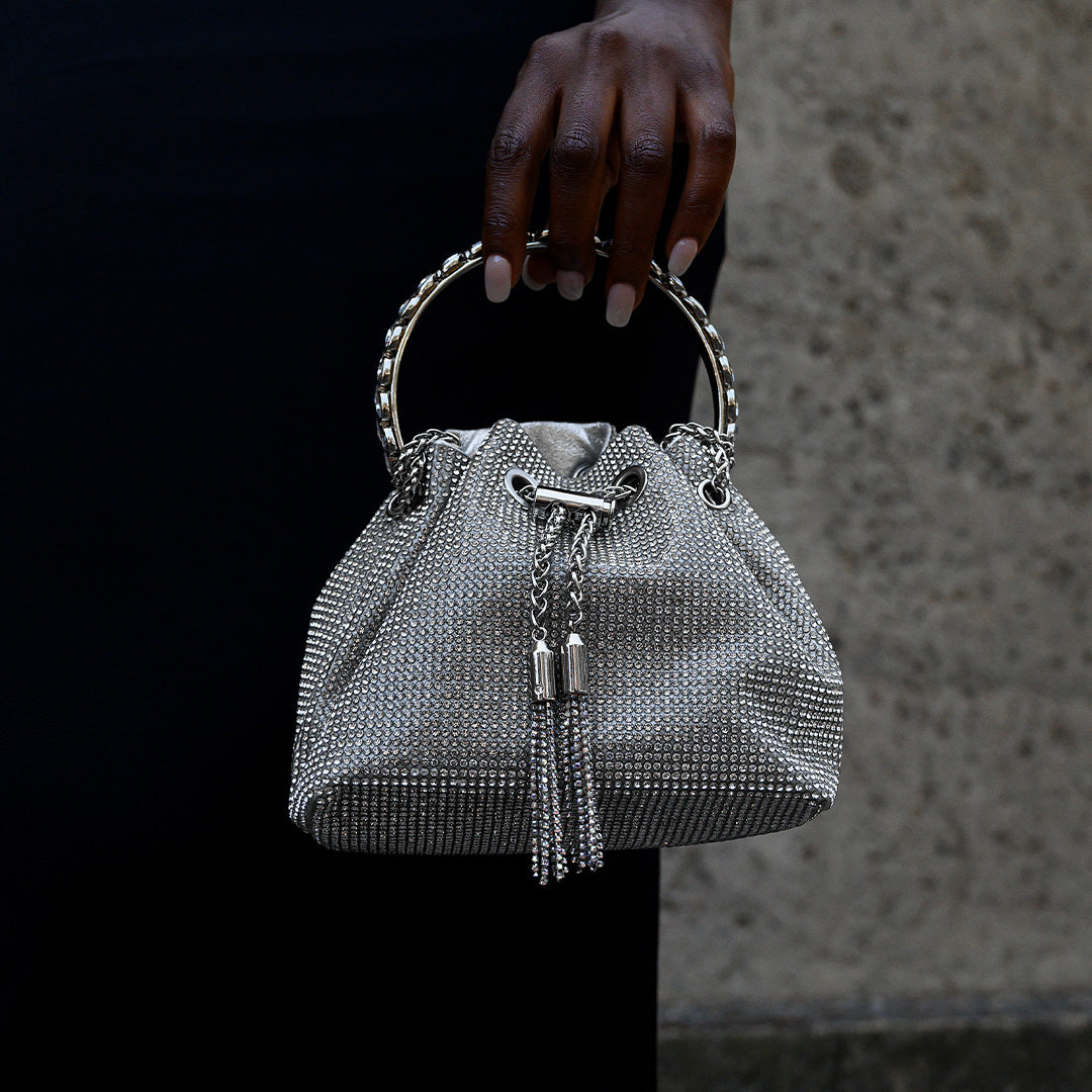 Macy Crystal-Studded Shoulder Bag