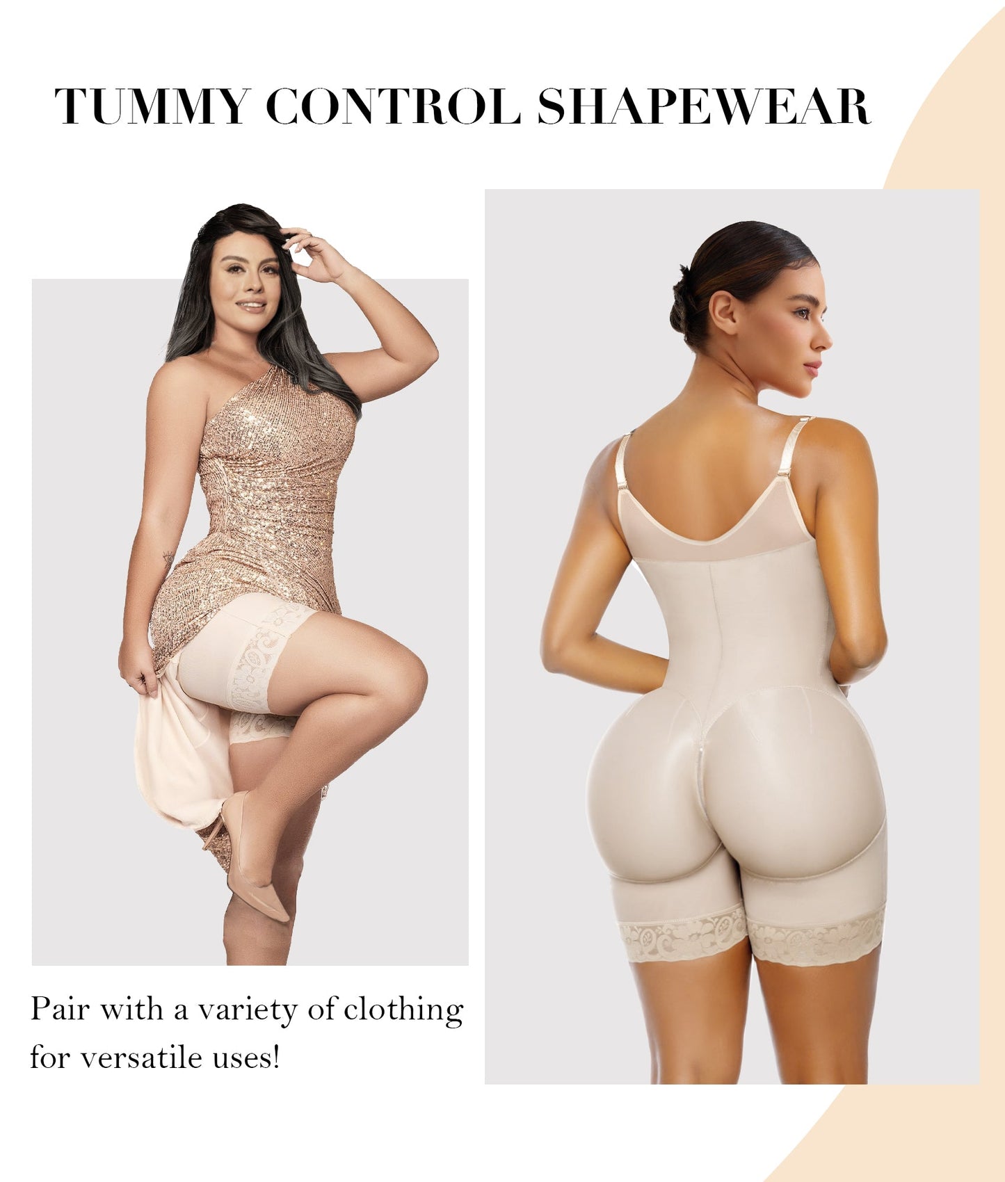 RIZON Tummy Control & Butt Lifter with Zipper"