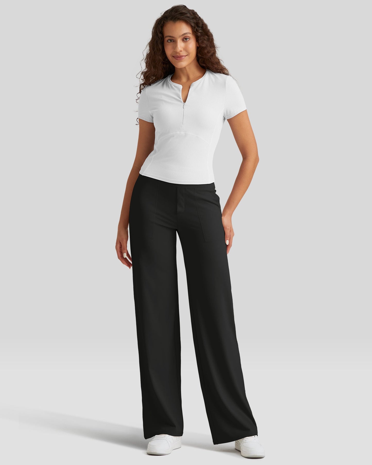 Rizon Loose High-Rise Business Casual Pants
