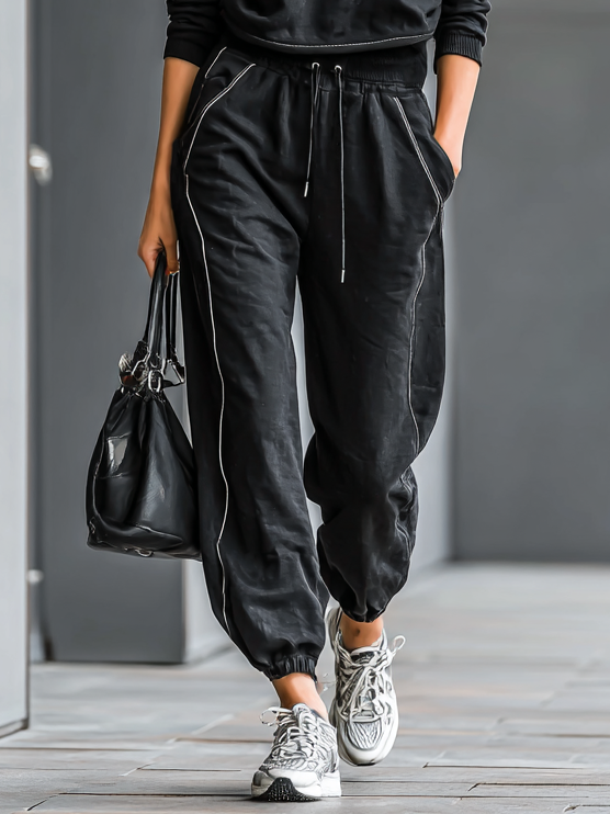 Women's Casual Hooded Sweatshirt And Sweatpants Set MDA1599H5Y
