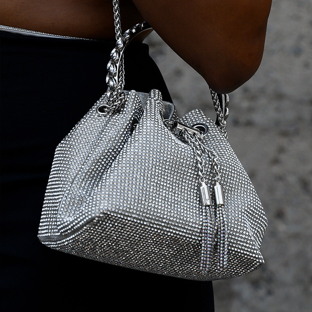 Macy Crystal-Studded Shoulder Bag