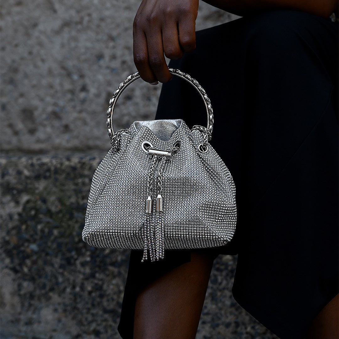 Macy Crystal-Studded Shoulder Bag
