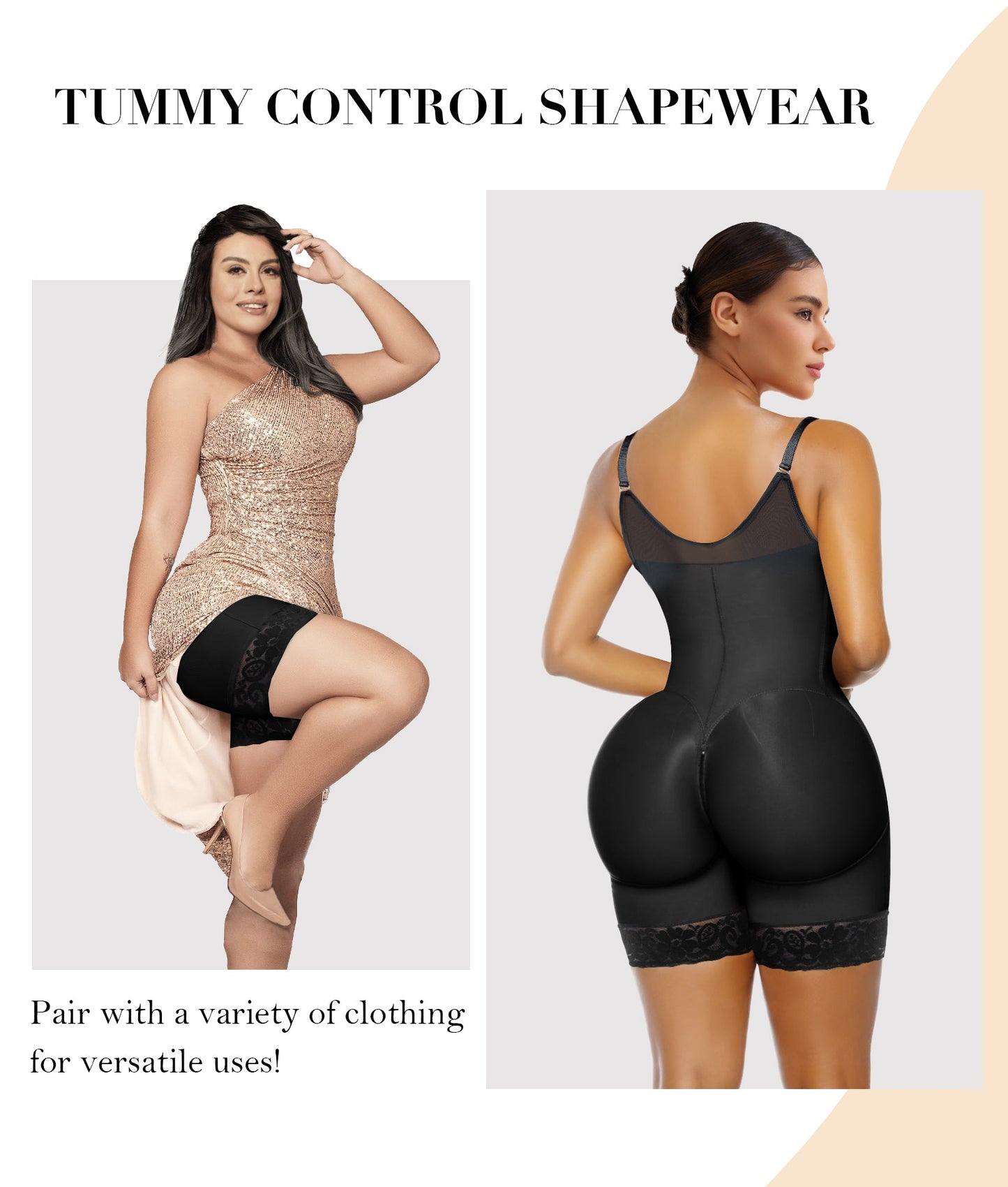 RIZON Tummy Control & Butt Lifter with Zipper"